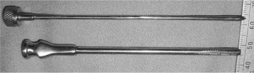Figure 1 Trocar for Jones tube placement, with a millimetric ruler engraved.