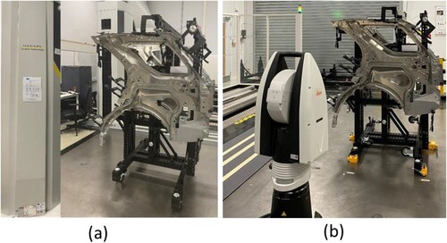 Figure 2. The measurement systems used in this study (a) A horizontal arm CMM, (b) a Laser Tracker.