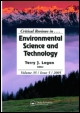 Cover image for Critical Reviews in Environmental Science and Technology, Volume 5, Issue 1, 1975