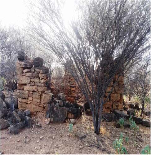 Figure 2. This is the ruined Stone built house at DerbiBelanbel, Photograph by author. During observation/ field research: 30/07/2018, Duhun