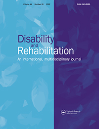 Cover image for Disability and Rehabilitation, Volume 44, Issue 26, 2022