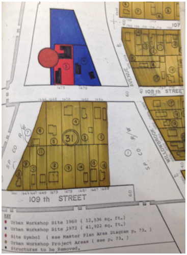 Figure 3. Site plan indicates how the Urban Workshop studio space would expand.