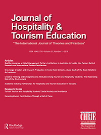 Cover image for Journal of Hospitality & Tourism Education, Volume 31, Issue 1, 2019