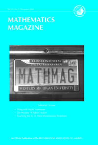 Cover image for Mathematics Magazine, Volume 81, Issue 5, 2008