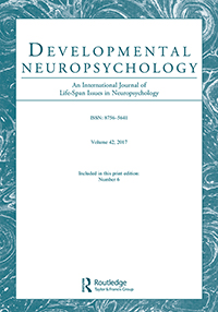 Cover image for Developmental Neuropsychology, Volume 42, Issue 6, 2017