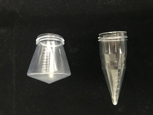 Figure 10. Three-dimensional printed prototype of inverted-cone and cone vessels.