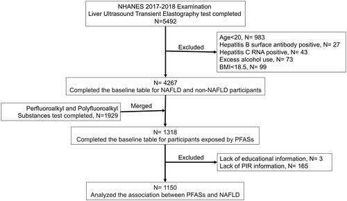 Figure 1. Flowchart of participants selected from the NHANES 2017–2018.