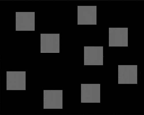 Figure 8. Organization of the squares in the spatial span paradigm.