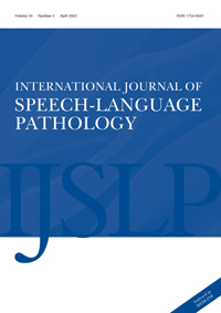 Cover image for International Journal of Speech-Language Pathology, Volume 24, Issue 2, 2022