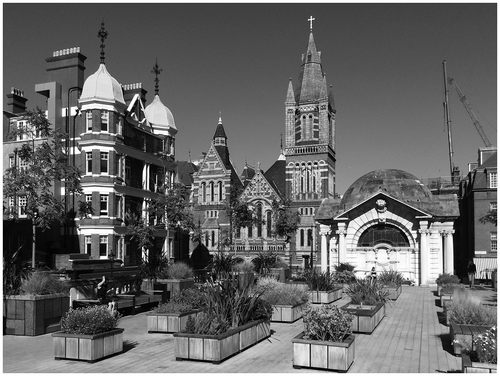 Figure 4. Photograph of the remodelled Brown Hart Gardens (Juliet Davis, 2015).