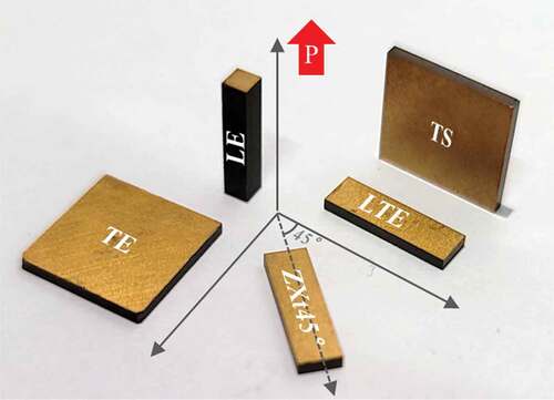 Figure 9. Piezoelectric single crystal specimens prepared to derive piezoelectric properties using resonance method.