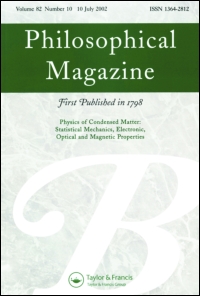Cover image for Philosophical Magazine B, Volume 81, Issue 11, 2001