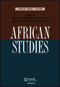 Cover image for African Studies, Volume 18, Issue 1, 1959