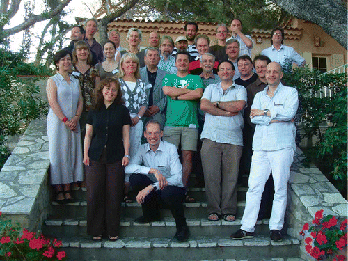 Workshop participants: Giusy Scalia, Jan Lagerwall, Francoise Livolant, Helen Gleeson, Victoria Cleave (senior editor of Nature Materials), Katarina Edwards, Claudio Zannoni, Paul van der Schoot, Yves Bouligand, Christophe Blanc, Ingo Dierking, David Quere, Michel Mitov, Owe Orwar, Ulf Olsson, Sven Lagerwall, Mary O'Neill, Mark Warner, Carsten Tschierske, Ralf Stannarius, Tommaso Bellini, Per Rudquist, Gert Jan Vroege, Frank Giesselmann, Robert Holyst and Igor Musevic.