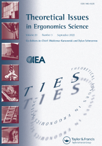 Cover image for Theoretical Issues in Ergonomics Science, Volume 23, Issue 5, 2022