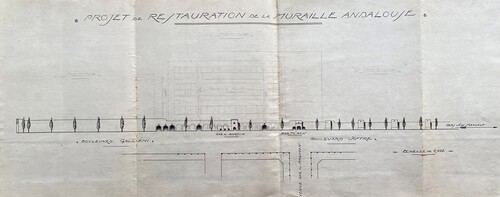 Figure 11. Restoration project of the Andalusian wall. Source: National Moroccan Archives, Box D199.