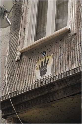 Figure 3. Rabbi’ah sign on a residential building in Tophane. Photo credit: Onur Ekmekçi. Reproduced with Permission