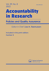 Cover image for Accountability in Research, Volume 29, Issue 8, 2022