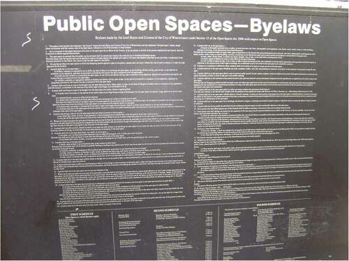 Figure 11. Spaces in the City of Westminster are covered by wide-ranging byelaws established in 1906. As well as everyday measures designed to prevent damage to planting and the fabric of the spaces, control dog mess and allow for the specification of opening times where required, a wide range of other measures are included to restrict the racing or training of dogs, the hanging out of linen to dry, the selling letting or hiring of anything or otherwise soliciting or collecting money, distribution of literature of any kind, delivery of public speeches or sermons, playing music, shooting firearms, flying model aircraft driven by combustible substances, and even restricting people in a “verminous or offensively dirty condition” from lying on or occupying seats.