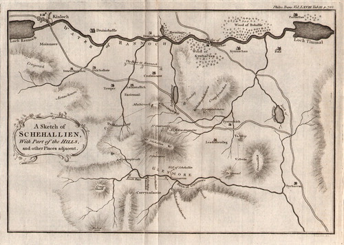 Figure 2. Hutton’s sketch of the mountain Schiehallion and the surrounding land (courtesy of the National Map Library of Scotland).