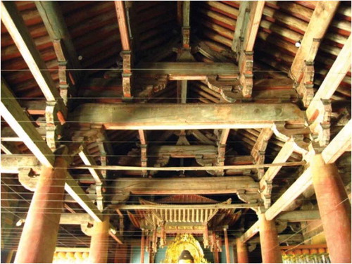 Figure 5. Interior timber frame structures of the Muryangsujŏn Hall.
