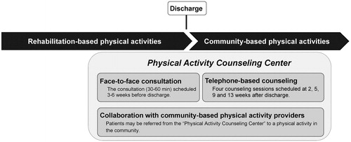 Figure 1. The elements of the “Physical Activity Counseling Center” as part of the implementation of the Rehabilitation, Sport and Exercise program.