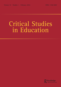 Cover image for Critical Studies in Education, Volume 57, Issue 1, 2016