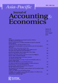 Cover image for Asia-Pacific Journal of Accounting & Economics, Volume 25, Issue 3-4, 2018