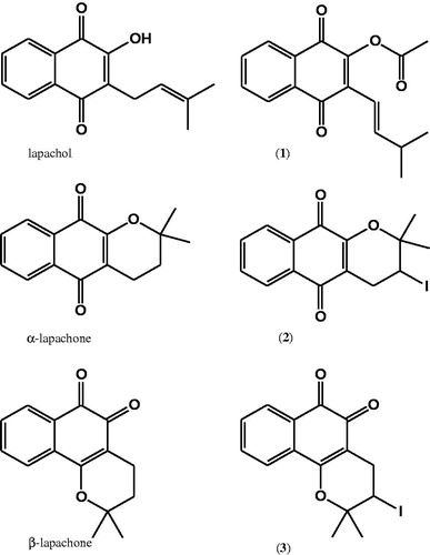 Figure 1. Structures of naphthoquinones investigated here as anti-P. falciparum compounds.