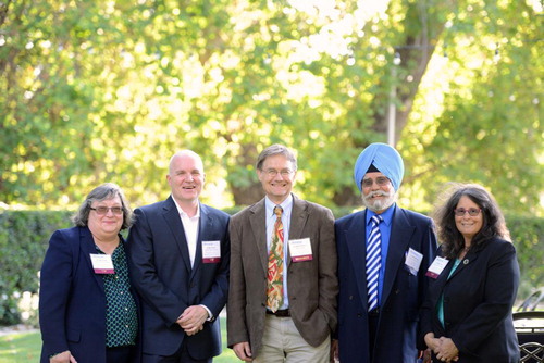 Figure 1. Dr Cynthia Larive (Provost), Dr Peter Graham (Associate Dean), Dr Verne A. Dusenbery, Dr Pashaura Singh and Dean of CHASS Milagros Peña at Reception. © Photographs belong to University of California, Riverside.