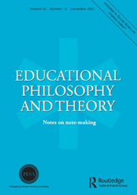 Cover image for Educational Philosophy and Theory, Volume 53, Issue 13, 2021