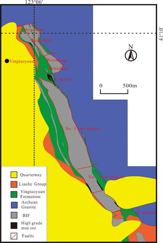Figure 2. Sketch Geology map of Qidashan Iron Mine.