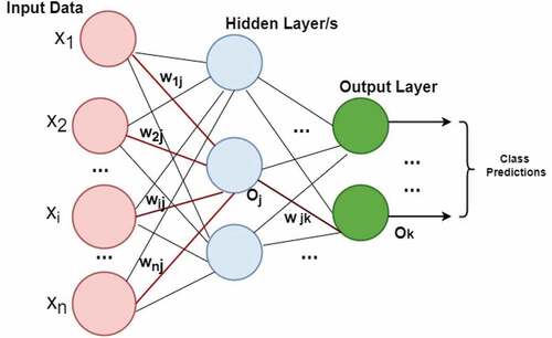 Figure 5. A multilayer feed-forward neural network [Han and Kamber Citation2011].