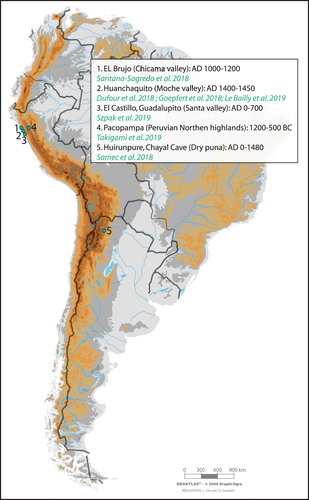Figure 1. Map showing the localisation of archaeological sites considered in 'Past Andean pastoralism: A reconsidered diversity' special issue.