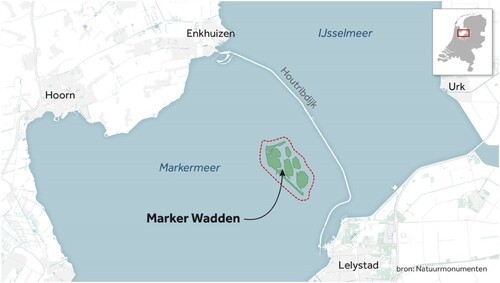 Figure 1. Location of the Marker Wadden islands in The Netherlands (Grotenbreg, Citation2019).