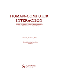 Cover image for Human–Computer Interaction, Volume 34, Issue 1, 2019