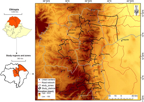 Figure 1. Map of the study regions and data collection sites.