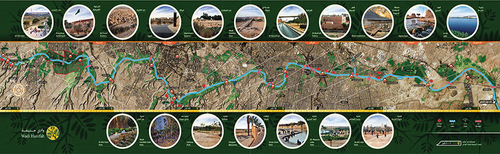 Figure 8. Zones make up the Wadi hanifah project. Source: https://www.landscapeperformance.org/case-study-briefs/wadi-hanifah.