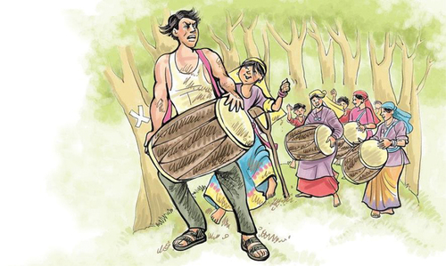Figure 7. Uncle with the children and other village women (Manokaran Citation2015).