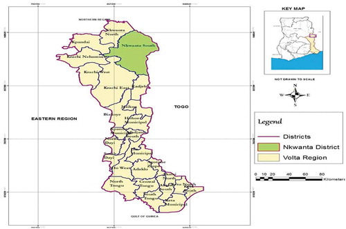 Figure 1. Map of Volta region in National Context.