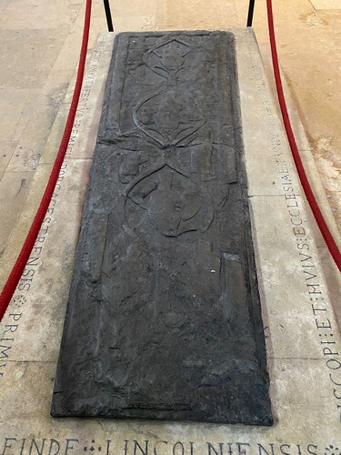 Fig. 1. Tree of Jesse tomb slab, north-east corner of the nave, Lincoln CathedralAngela Websdale with permission of the Dean and Chapter of Lincoln Cathedral