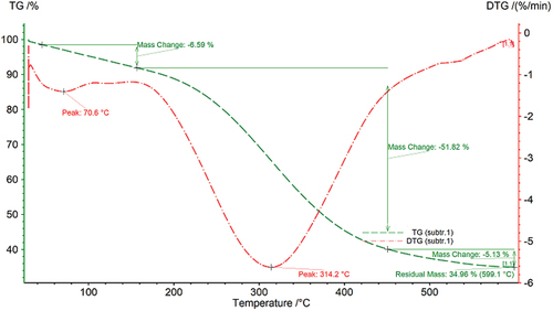 Figure 10. TG and DTG curves of the adzuki beans.