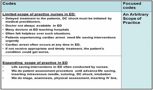 Figure 1. Example of focused coding procedures.