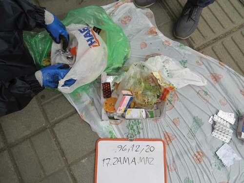 Figure 7. Medicines dumped in a garbage bag, Zone 3 (Photo: Tehran’s Archaeology of Garbage Project).