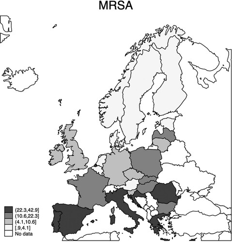 Figure 2. Prevalence of MRSA in 2022.