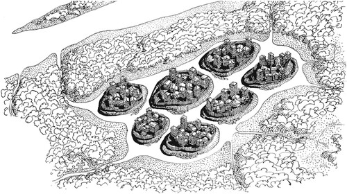 Figure 6. The nucleated character of Colchian settlements (Drawing by G. Lezhava).