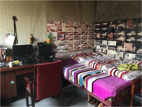 FIGURE 7. The repetitive, orderly aligned images of beds on the walls around the bed.