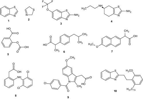 Scheme 1. Examples of benzothiazoles and NSAIDS.