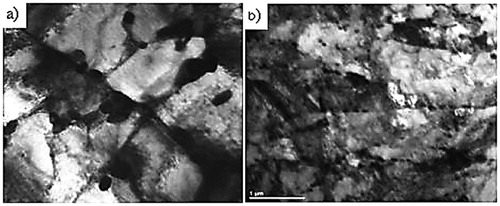 Figure 22. Images (TEM) of normalised and tempered P(T)91 steel a without B and b with BCitation107 (with permission of Springer Science)