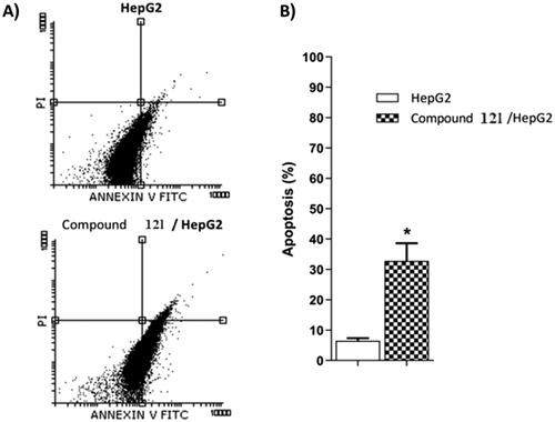 Figure 5. Flow cytometry analysis of compound 12 l apoptotic induction against HepG2 cells.